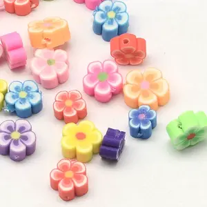 Handmade Polymer Clay Flower Plum Blossom Beads