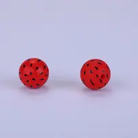Printed Round Silicone Focal Beads