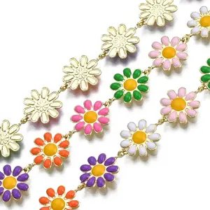 Brass Flower Link Chains