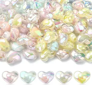 100Pcs 5 Colors Transparent Acrylic Beads