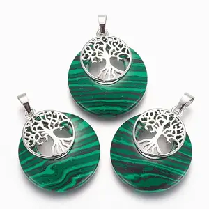Synthetic Malachite Pendants