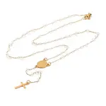 Ion Plating(IP) Crucifix Cross 304 Stainless Steel Rosary Bead Necklaces