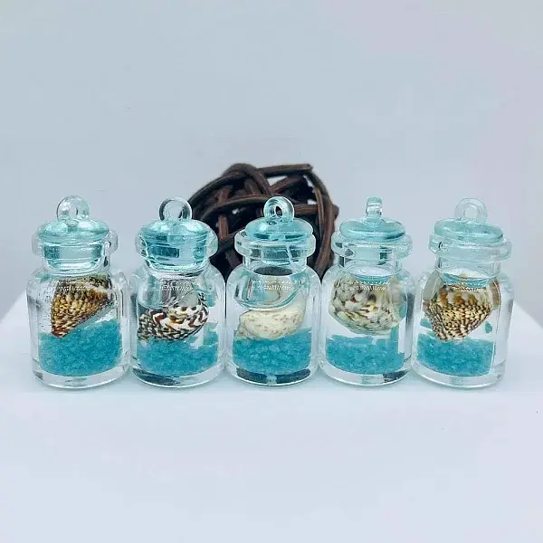 Luminous Glow in the Dark Glass Wishing Bottle Pendants
