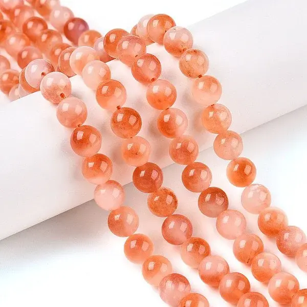 Dyed Natural White Jade Beads Strands