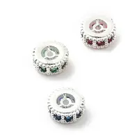 Brass Micro Pave Cubic Zirconia Beads