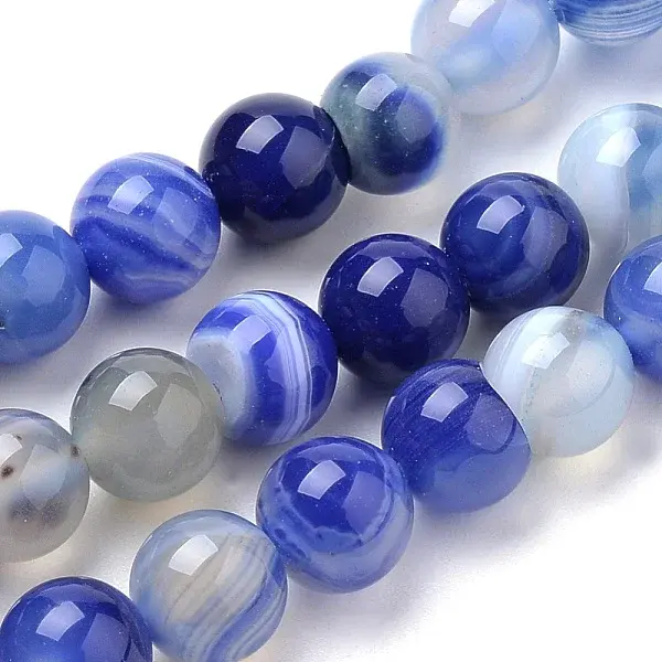 Natural Striped Agate/Banded Agate Beads Strands