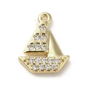 Brass Micro Pave Cubic Zirconia Charms