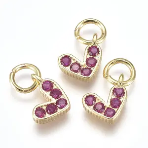 Brass Micro Pave Cubic Zirconia Charms