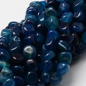 Dyed Natural Striped Agate/Banded Agate Chip Beads Strands