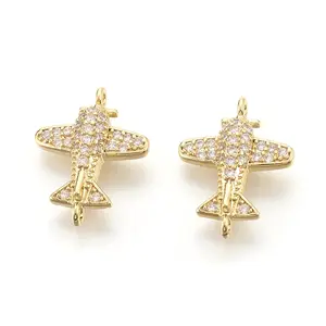 Brass Micro Pave Cubic Zirconia Links