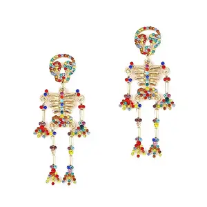 Alloy Skeleton Dangle Stud Earrings