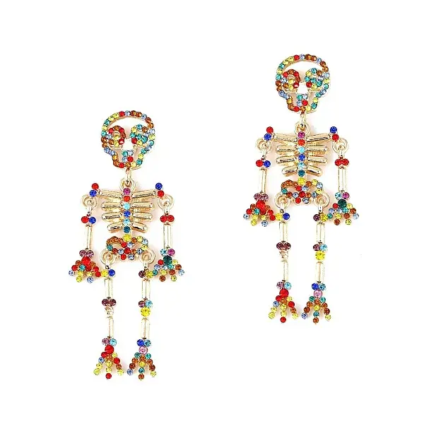 Alloy Skeleton Dangle Stud Earrings