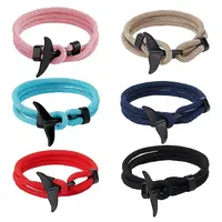 6Pcs 6 Colors Cotton Three Loops Wrap Bracelets Set