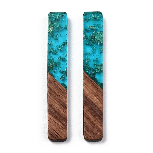 Transparent Resin & Walnut Wood Big Pendants
