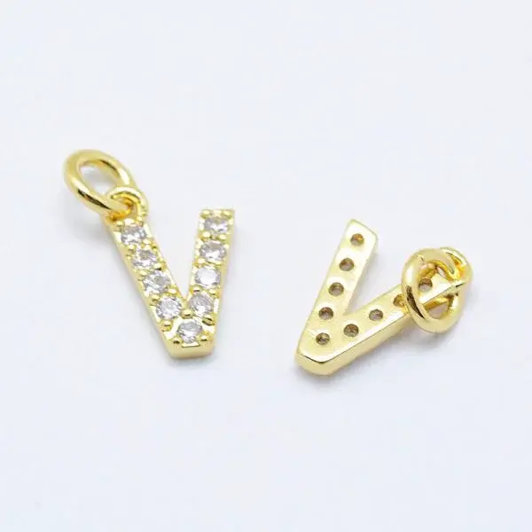 Brass Micro Pave Grade AAA Cubic Zirconia Charms
