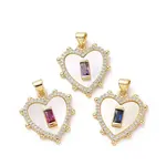 Brass Micro Pave Cubic Zirconia Pendants