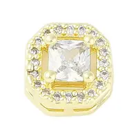 Brass Pave Clear Cubic Zirconia Slide Charms