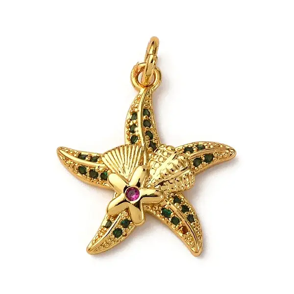 Brass Micro Pave Cubic Zirconia Pendants