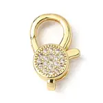 Brass Clear Cubic Zirconia Lobster Claw Clasps