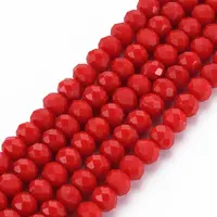 Opaque Solid Color Glass Beads Strands