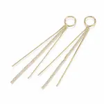 Brass Cubic Zirconia Big Chain Tassel Pendants