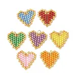Handmade Glass Seed Beaded Heart Charms