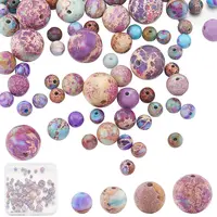 100Pcs 4 Styles Natural Imperial Jasper Beads