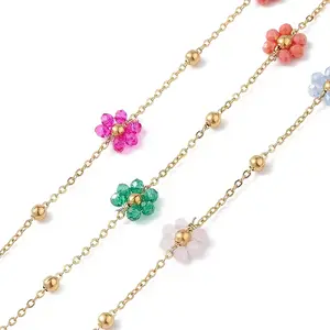 Flower Glass Beaded Chains
