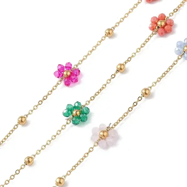 Flower Glass Beaded Chains