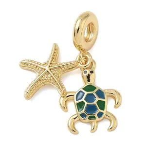 Brass Enamel European Dangle Charms