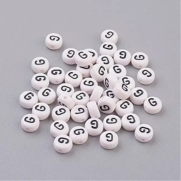 Acrylic Horizontal Hole Letter Beads