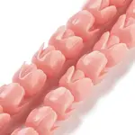 Synthetic Coral Flower Rose Beads Strands