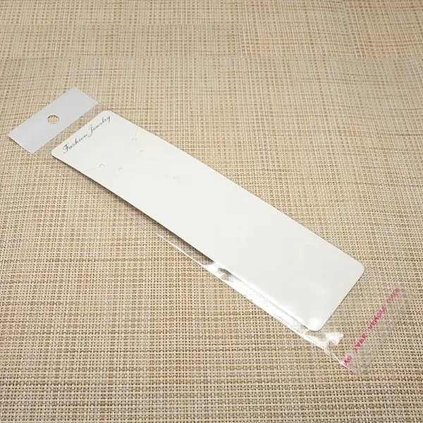 Rectangle Necklace Display Sets Cardboard Paper Cards and Self Adhesive Cellophane Bags