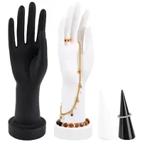 4Pcs 2 Style PVC Hand Model and Cone Shaped Acrylic Ring Displays