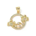 Brass Micro Pave Cubic Zirconia Pendants