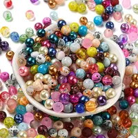Opaque Spray Painted Glass Beads