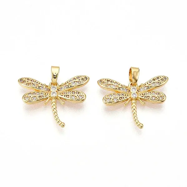 Brass Micro Pave Cubic Zirconia Pendants