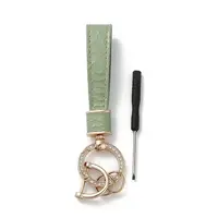 Microfiber & Zinc Alloy & Crystal Rhinestone Keychain