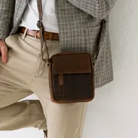 Pánská kožená taška přes rameno Greenwood Tores - hnědá