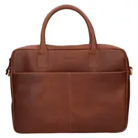 Kožená taška na notebook Burkely Jacko - koňak