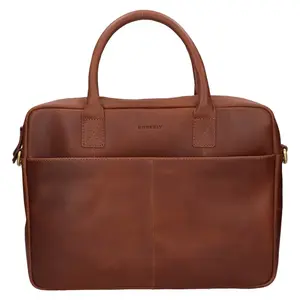 Kožená taška na notebook Burkely Jacko - koňak