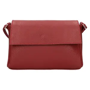 Dámská kožená crossbody kabelka Italia Darina - tmavě červená
