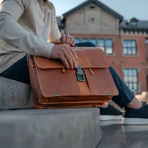 Pánská kožená aktovka The Chesterfield Brand Stutgart - koňak