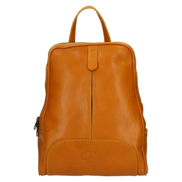 Dámsky kožený batoh Italia Daniela - žltá