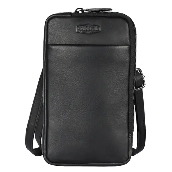 Dámska kožená kabelka na mobil a doklady Sparwell Denisa - čierna