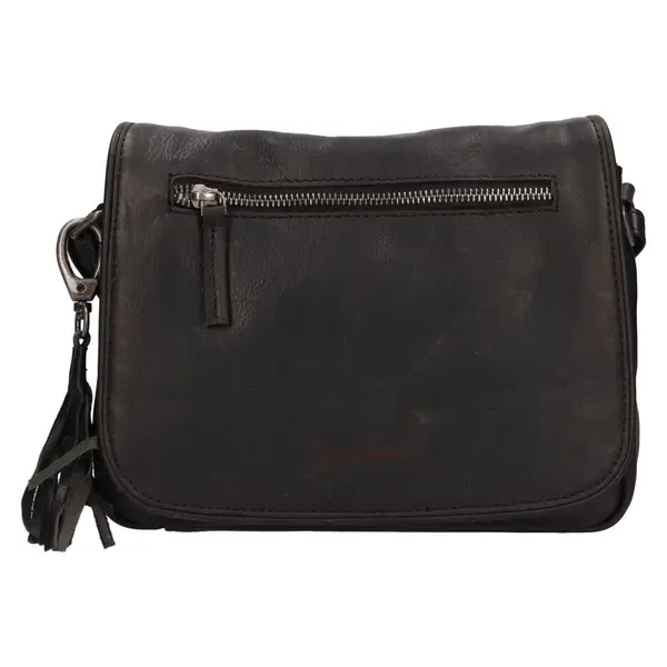 Dámska kožená crossbody kabelka Justified Hoben - čierna