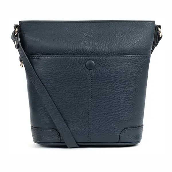 Kožená dámska crossbody kabelka Fagola Matilde - modrá