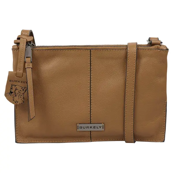 Dámska crossbody kožená kabelka Burkely Nelas - hnedá
