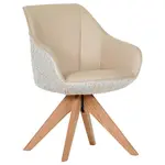 Landscape ŽIDLE S PODRUČKAMI, vzhled kůže, plochá tkanina, krémová, béžová