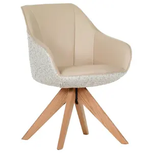 Landscape ŽIDLE S PODRUČKAMI, vzhled kůže, plochá tkanina, krémová, béžová